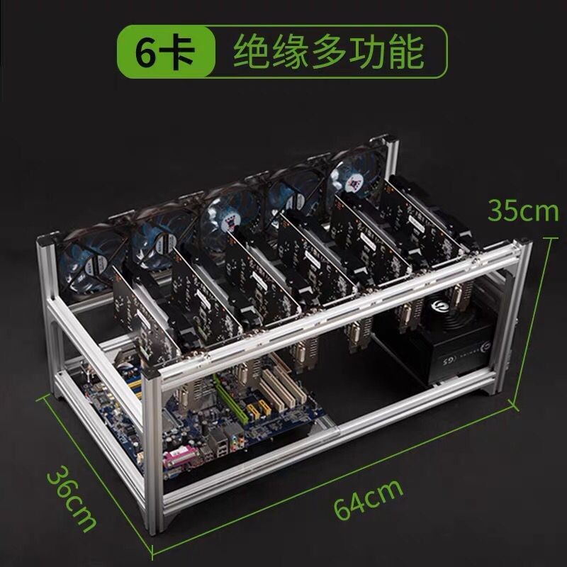 6 8 12 19 GPU Miner Mining Rig Aluminum Stackable Open Air Case Computer ETH Frame Rig For Bitcon Mi
