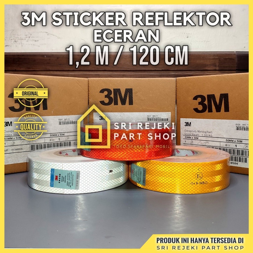 Stiker Reflektor Truk 3M Scotchlite Pemantul Cahaya Lolos Uji KIR Dishub Kemenhub Eceran Per 1 Meter