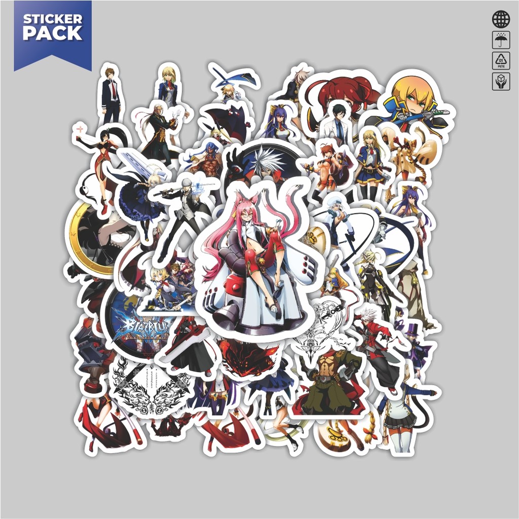 

[100PCS]Stiker Pack Stiker Game Series Blaz Blue Karakter Mix 9 Aesthetic Vinyl Anti Air Dekorasi Sticker Laptop Buku Journal Koper Helm Casing HP Gitar Helm Skateboard