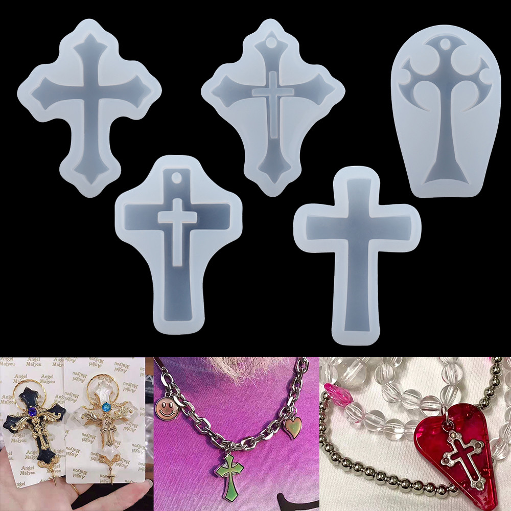 

Europe Cross Resin Silicone UV Epoxy Resin Molds Casting Necklace Pendant for DIY Craft Silicone Jewelry Making Tools