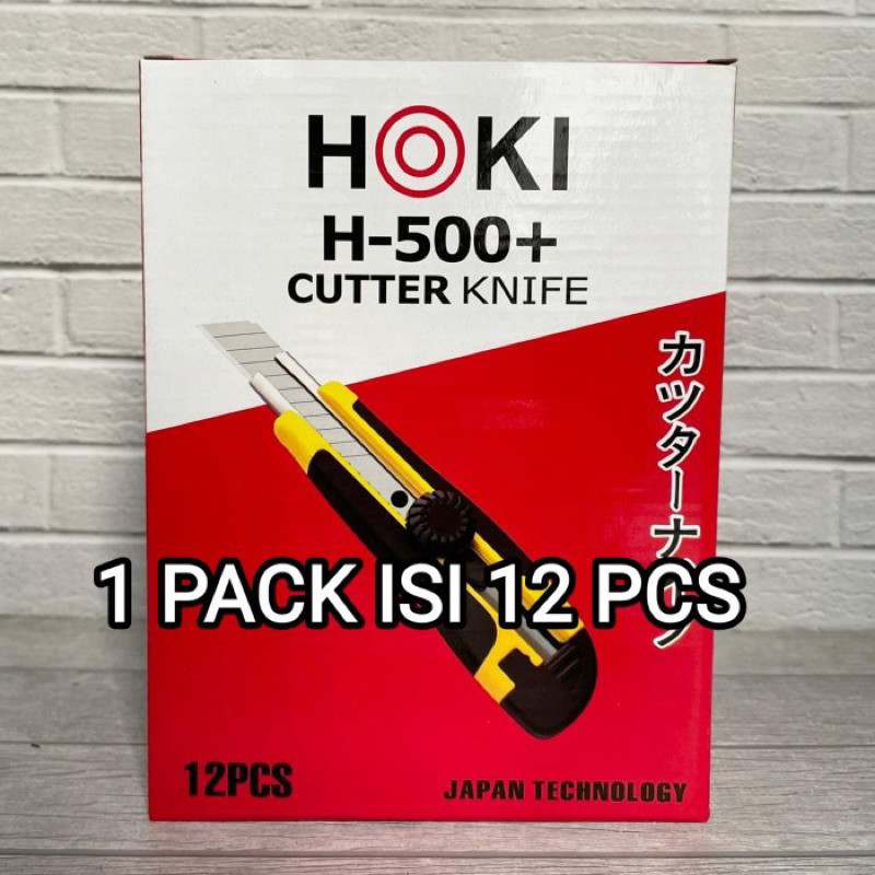 

PAKET ISI 12 PCS PISAU CUTTER KNIFE HOKI H-500+ H 500 BESAR DAN TAJAM