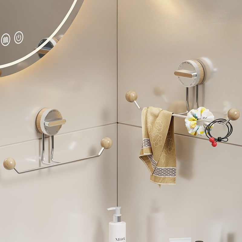 Gantungan Handuk Kamar Mandi Tempel Dinding / Rak Dinding / Rak Handuk Estetik Tempat Handuk Kayu Co