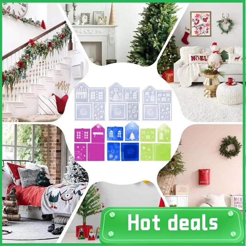 

AC62-House Shape Silicone Mold Epoxy Resin Casting LED Candle Holder Mold Art Crafting Silicone Molds For Making Romantic