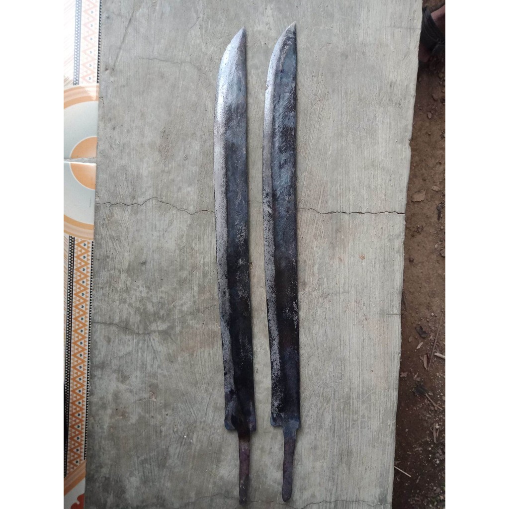 Alat kebun golok mentahan pamoroan 40cm bilah baja per sudah dipoles dan disepuh