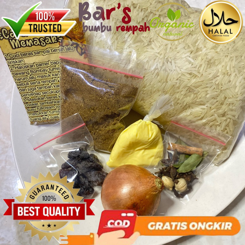 

paket kebuli 1kg lengkap + BOMBAY premium organic masakan arab india beras basmati