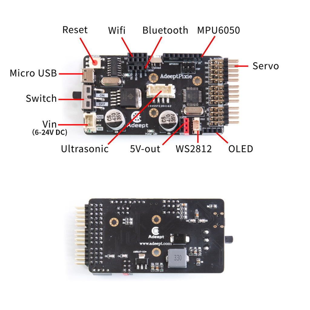 Adeept Hexapod Robot Pixie board