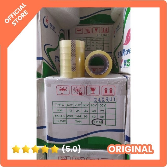 

Lakban Isolasi bening 24mm x 90yard Selotip OPP Tape Plakban CORTAPE 1inch Transparan