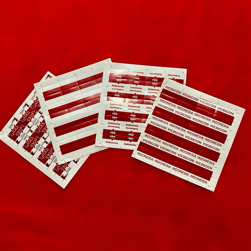 

MCC Sticker bendera merah putih per lembar 32 pcs sticker 17 agustus DIRGAHAYU RI sticker indonesia sticker pipi indonesia partyworld