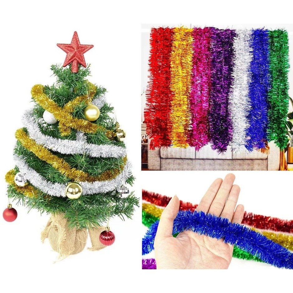 TERLARIS SLINGER RUMBAI DEKORASI / TINSEL ULANG TAHUN / DEKORASI RUMBAI NATAL / RUMBAI DEKORASI PEST