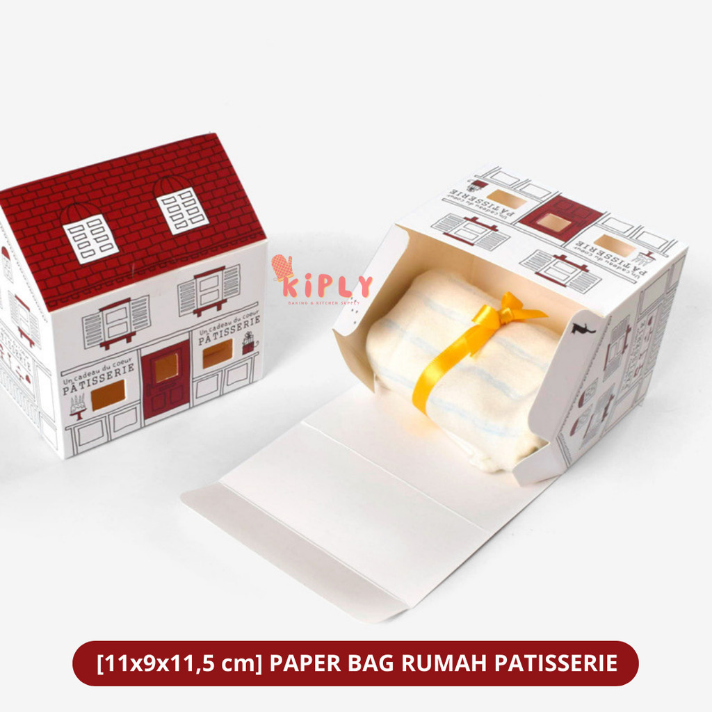 

[11x9x11,5 cm] Paper Bag Rumah Patisserie/ Gift Ultah Bentuk Rumah/Souvenir Kado Ulang Tahun