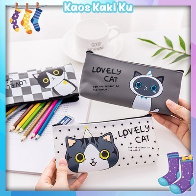 

Tas Pensil Tempat Alat Tulis Tempat Kosmetik Organizer Bag Lovely Cat Bahan Canvas 3 020