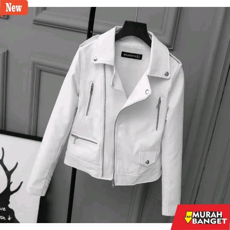 jaket kulit wanita hijab jaket wanita semi kulit model ramones terbaru