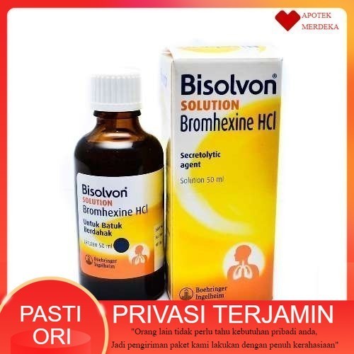 Bisolvon Solution 50 ml / Bisolvon Solution Obat Batuk Berdahak | Cairan untuk Nebulizer 50ml