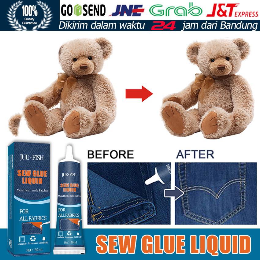 50ML Ultra-Stick Sew Glue / Lem Kain Untuk / Perekat Kain Kulit Sew Glue / Lem Kain Untuk / Bolong G