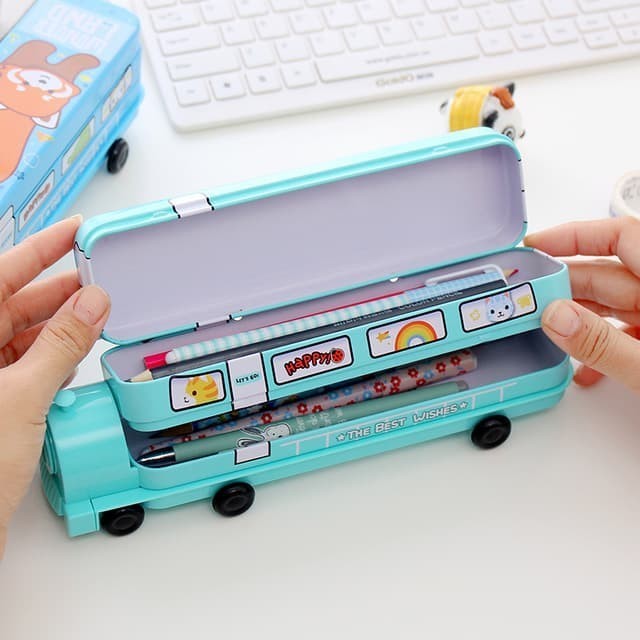 

promo ✨ -Tempat pensil Kotak Pensil Kereta Tingkat - Merah Muda