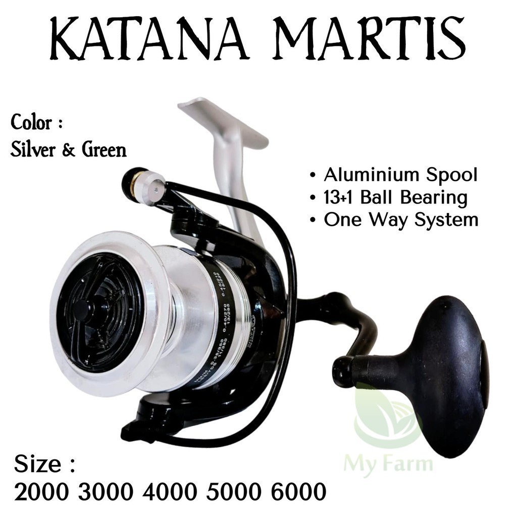 Katana X Martis 5000 6000 Reel Spinning Power Handle Aluminium Spool One Way System Rell Gulungan Se