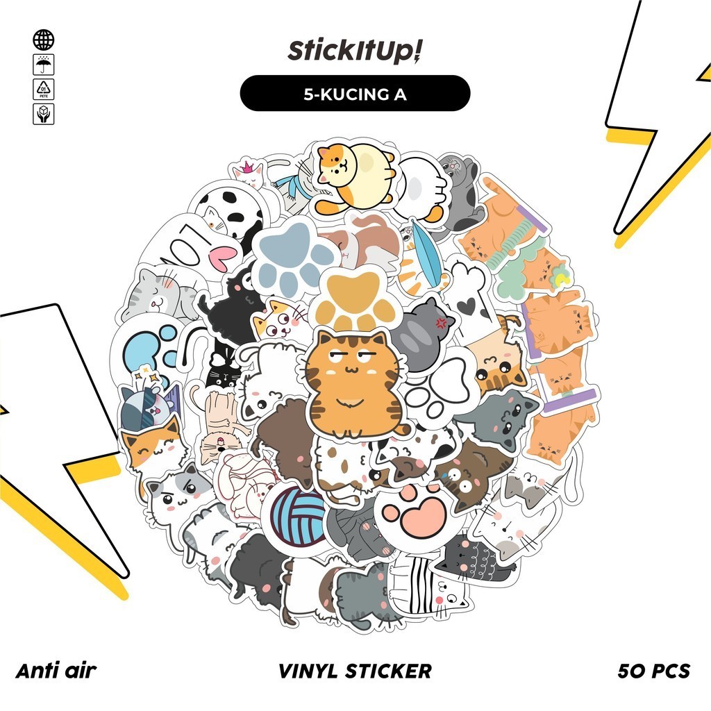 

COD✨ 50 Pcs Stiker Pack Graffiti Motif Kartun Hewan Kucing Lucu Lucu Aesthetic Vynil Waterproof untuk Freebies Sticker Buku Journal Casing HP Laptop