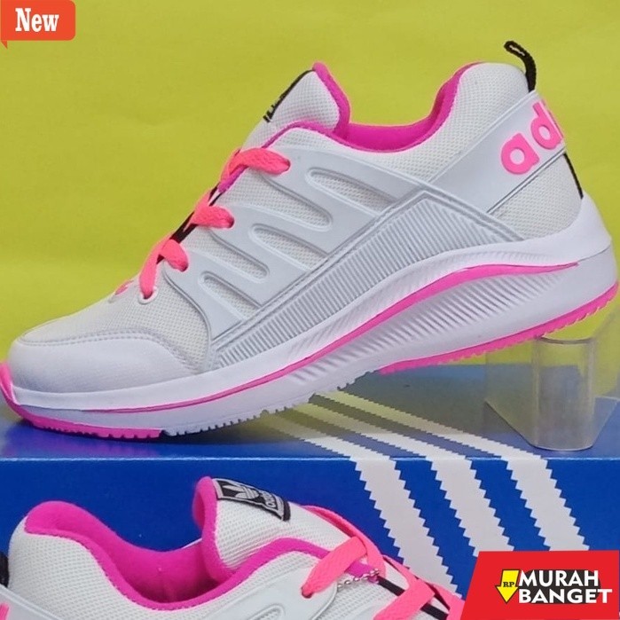 sepatu lari wanita rekomendasi COD. PROMOADD ALPABOUNCE PUTIH PINK.SEPATU LARI WANITA.SNEAKERS CEWE,