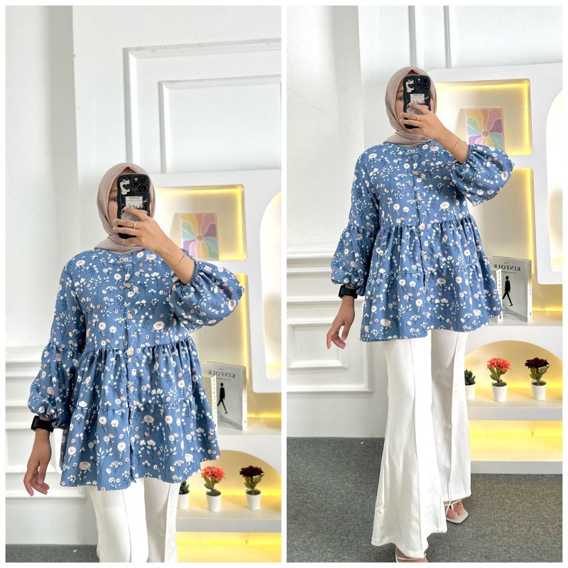 LINFORD - ZPF BLOUSE HIJAB FORMAL WANITA SYENA / Mirsany Blouse / Fashion Wanita Hijab Kerja / OOTD 