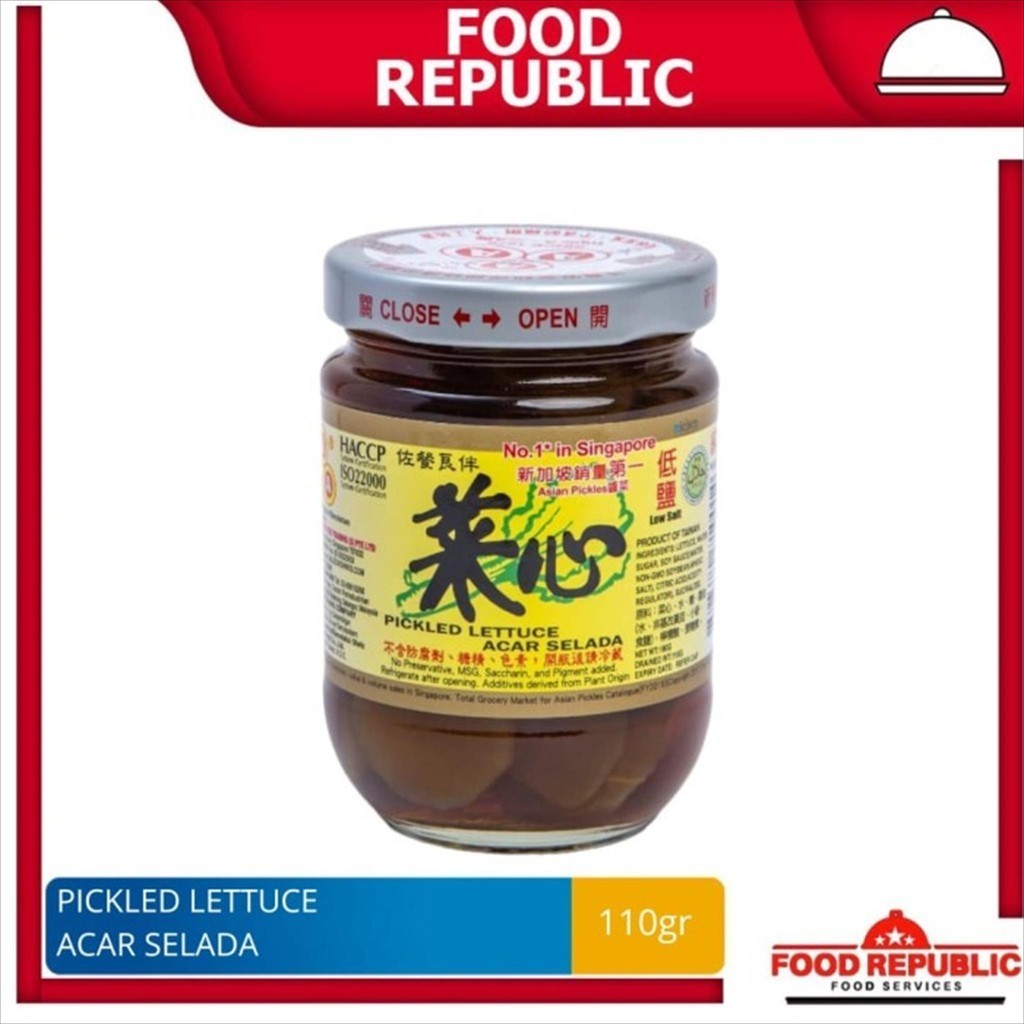 

Pickled Lettuce Acar Selada Botol AAA 110g/Caisim Low Salt Botol Halal