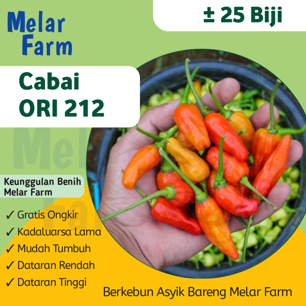 Melar Farm - 25 Bibit Cabe Rawit ORI 212 Unggul