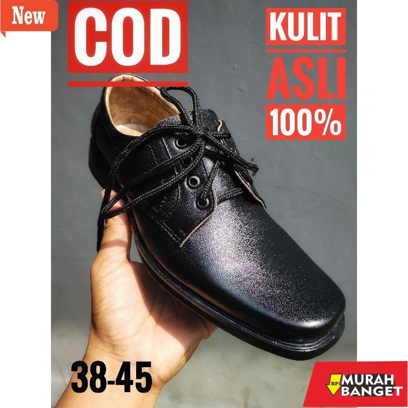 Sepatu kerja pria yg viral- sepatu devano pantofel hitam kulit asli sepatu  fantofel pantofel  tali 