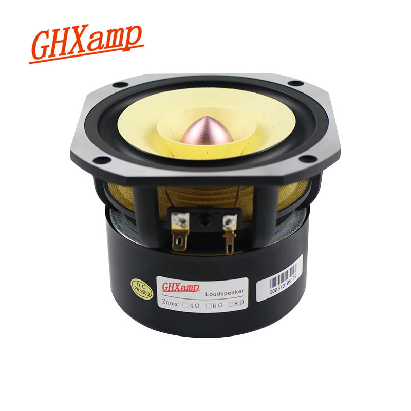 Ghxamp 4 inch 105.5mm Hifi Full Range Speaker 4ohm 25W Home Theatre 91DB Bullet Rubber Edge Cast Alu