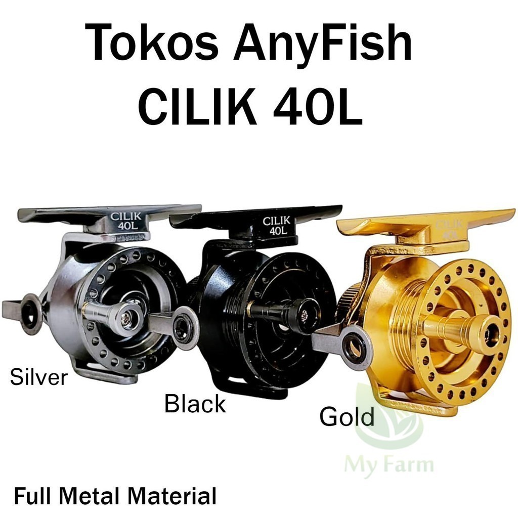 Tokos Anyfish Cilik 40l Reel Kerekan Senar Pancing Handle Kiri Ukelan Buat Joran Tegek Mini Bahan Fu