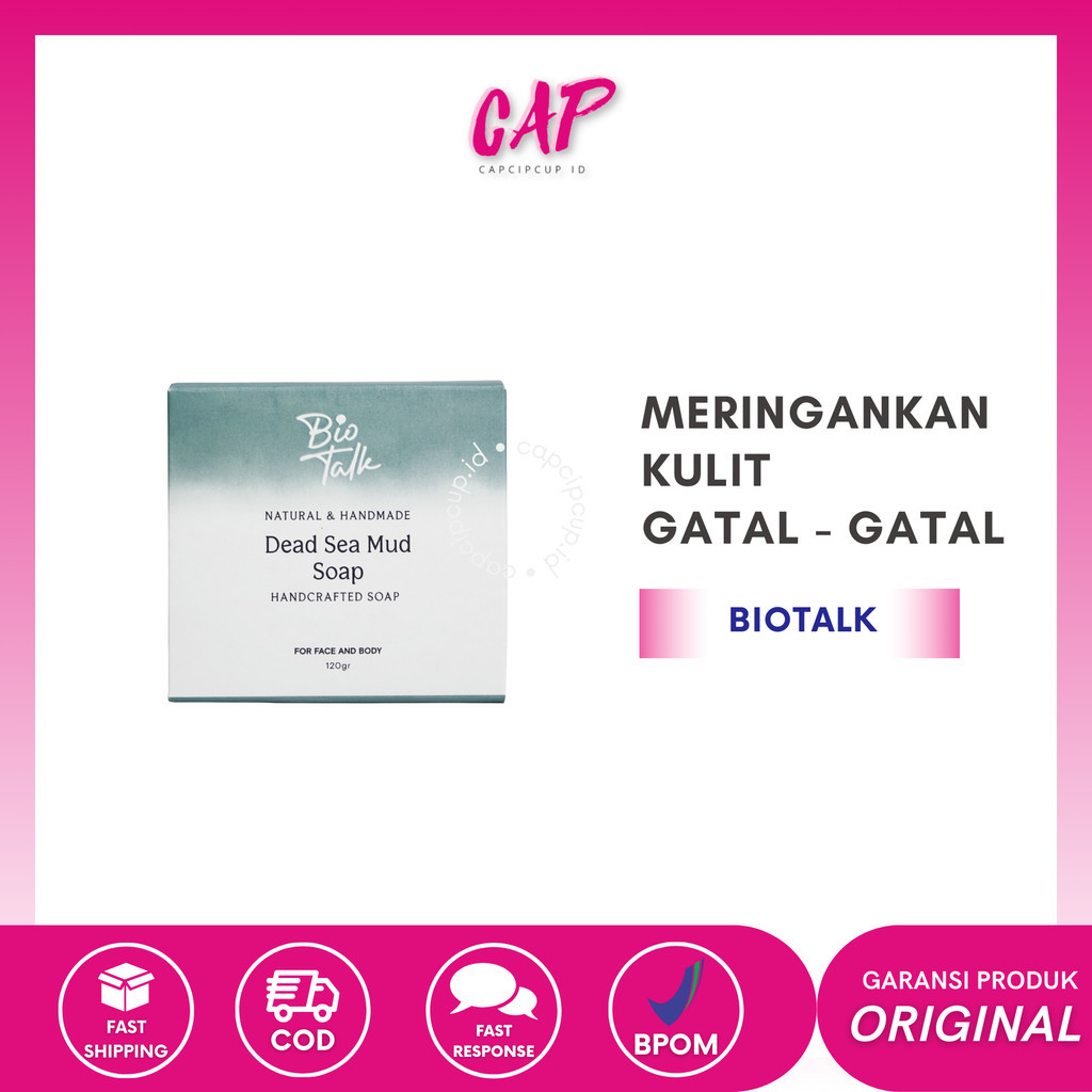 CAP - BIOTALK Dead Sea Mud Soap 120gr & 60gr | No SLS/SLES | Sabun Mandi Lumpur Laut Mati Natural Ha