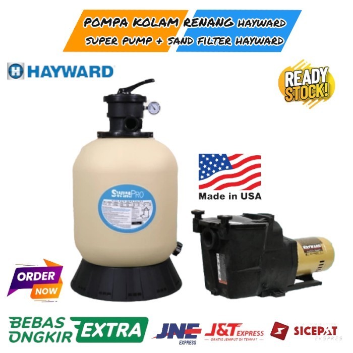 Paket Pompa Kolam Renang Hayward Super pump 1.5HP Sand Filter Hayward