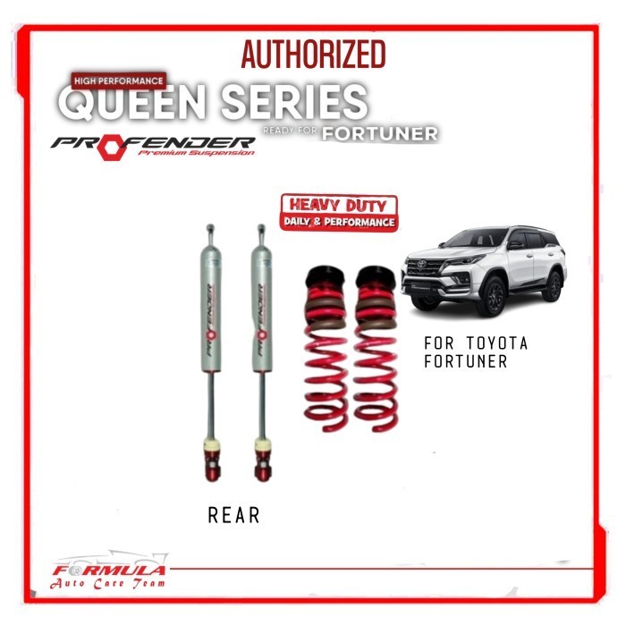 Profender Shockbreaker Queen Series Bodyshift Fortuner VRZ SRZ 15-21 + SPRING BELAKANG - LOWERED