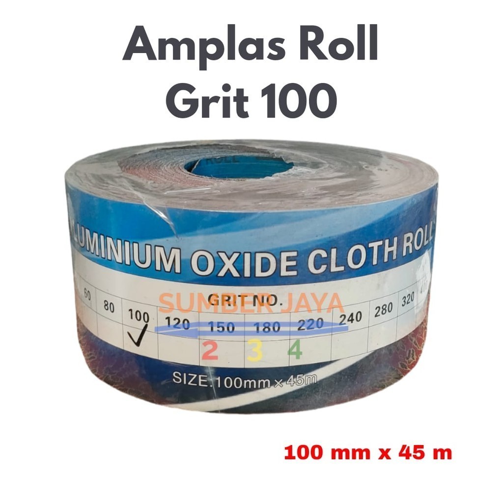 Amplas Kertas Gosok Roll Grit 100 / Roll  TERMURAH