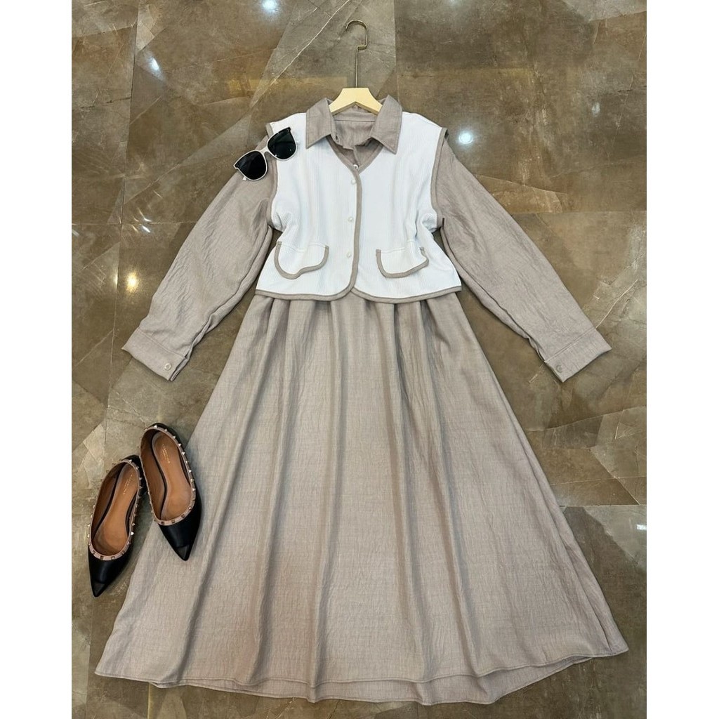 Gamus Muslim Terbaru 2026 Baju Kekinian Viral Korean Style Gamos Lebaran Gamis Wanita Long Dres 2025