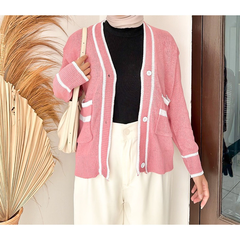 W & K - ZFS CARDIGAN RAJUT TERBARU WANITA QILA / SORA CARDINGAN / Cardigan Rajut Wanita Terlaris / S