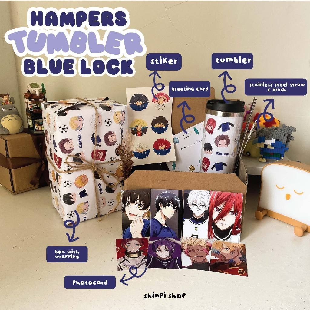 AR65TZ HAMPERS TUMBLER ANIME BLUE LOCK | GIFTBOX ANIME | HAMPERS ANIME | KADO ULANG TAHUN WISUDA