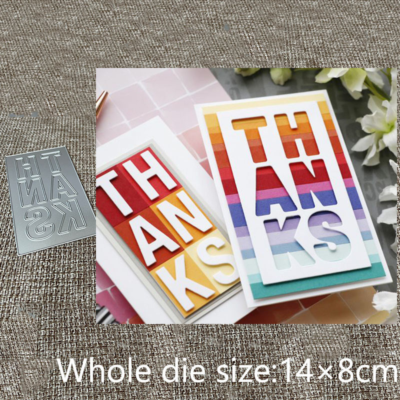 

XLDesign Craft Metal stencil mold Cutting Dies THANKS frame decoration scrapbook die cuts Album Paper Card Craft Embossing