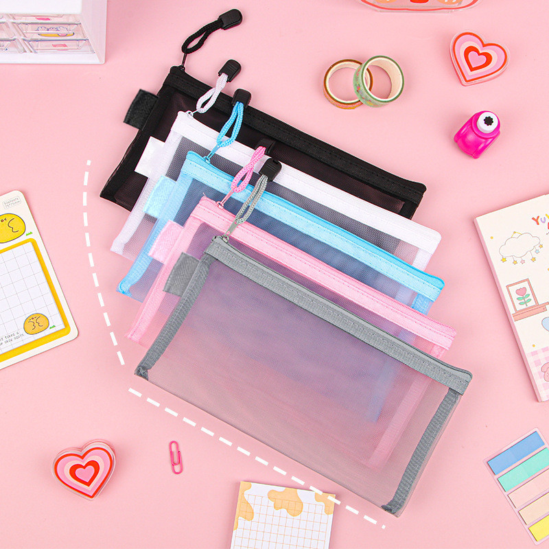 

[TERLARIS] Dompet/Tempat Pensil Transparan Simple Pouch Korea Serbaguna ATK006