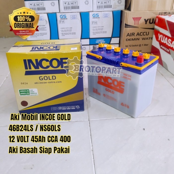 Aki Mobil Wuling Confero Cortez INCOE NS60LS GOLD HYBRID 12v 45Ah