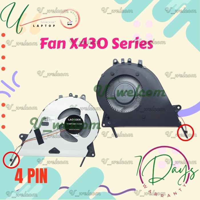 Kipas Fan VIVOBOOK S14 S430 X430 S4300UF S4300U S4300UA S4300F 13NB0J40T01111 EG50050S1-CD90-S9A