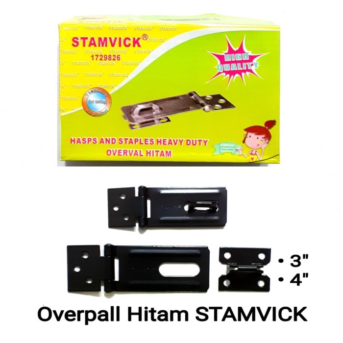STAMVICK Overpal Gembok Pintu Hitam 3 4 inch