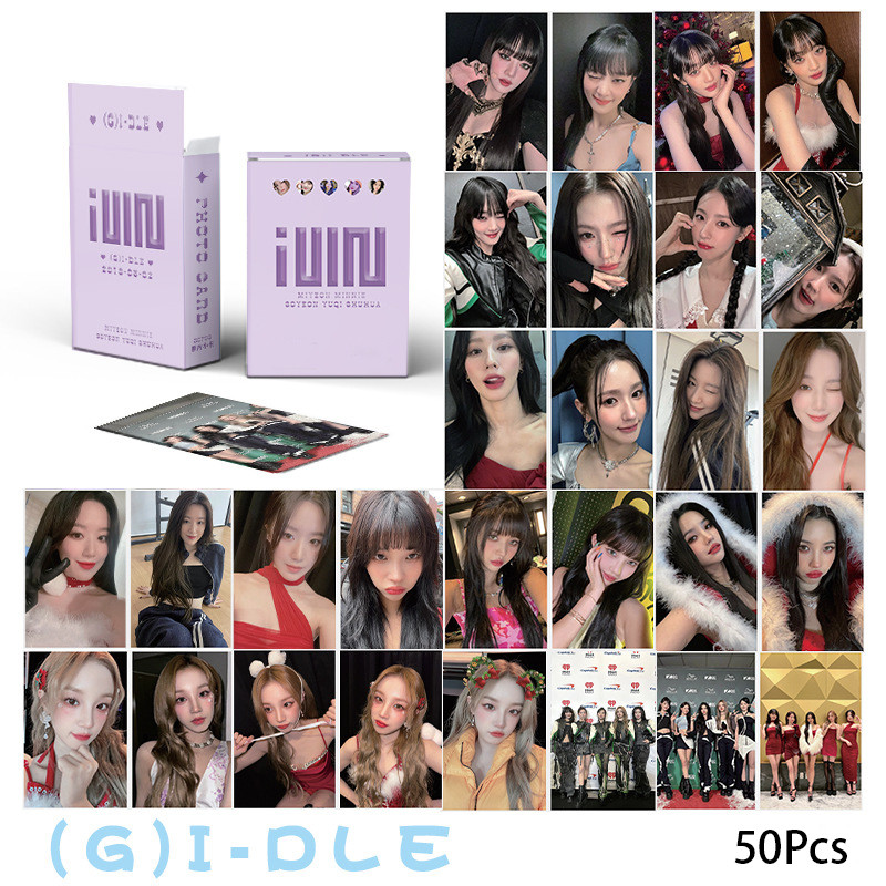 

50pcs/set KPOP (G)I-DLE Hologram Card Album Laser Lomo Card GIDLE Gift Postcard Photo Card YUQI MEIYEON Minnie Soyeon SOOJIN