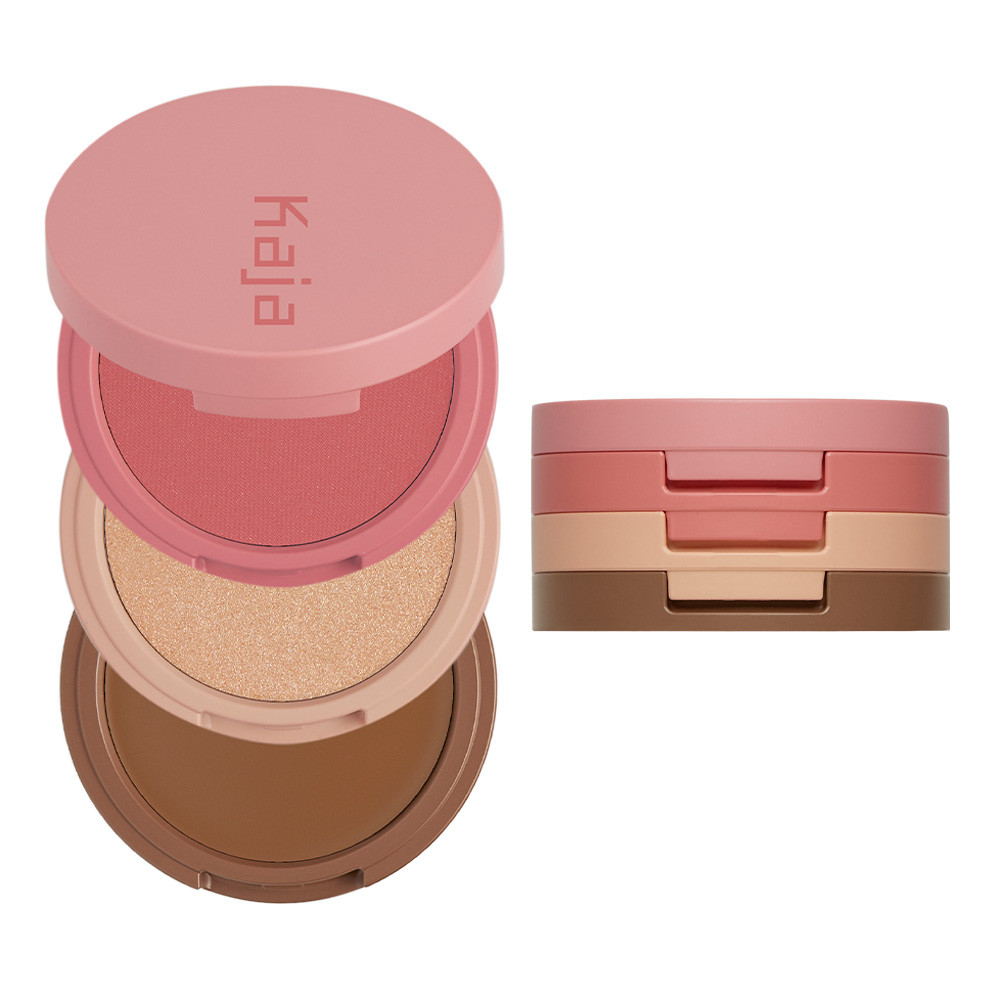 KAJA BEAUTY PLAY BENTO Cream Bronzer, Powder Blush & Highlighter Sculpting Trio  02 Cloud Latte