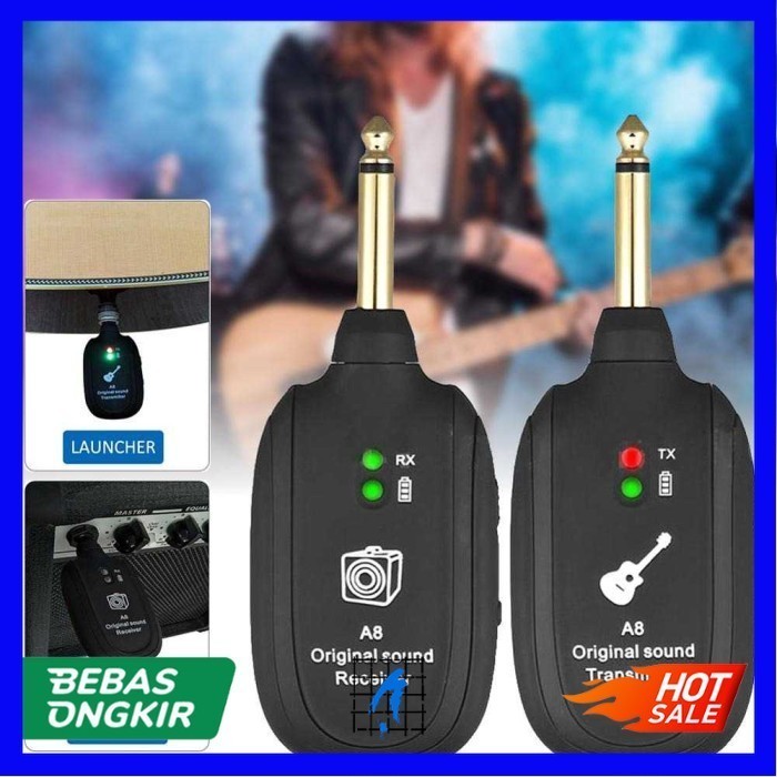 UHF Wireless System Gitar Transmitter Receiver