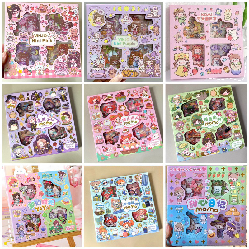 

100 Lembar Stiker Labubu Sticker Viral Lucu Korea DIY Murah Grosir