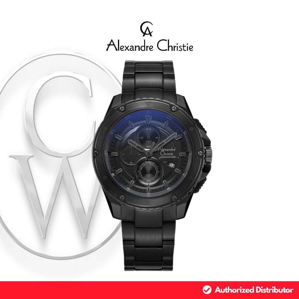 Jam Tangan Pria Alexandre Christie AC 6653 MCBIPBA Rantai Chronograph