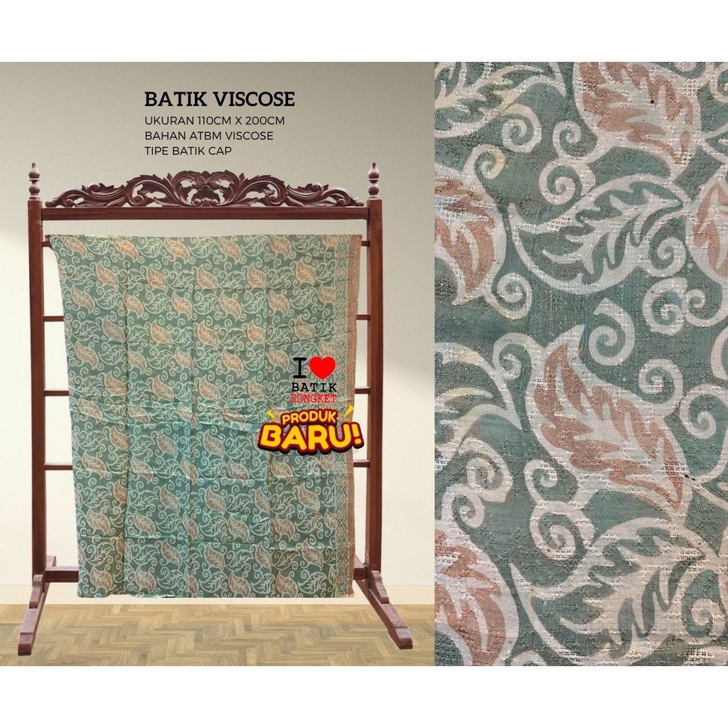 VISCOS PASTEL PARANG MOTIF 15 BAHAN KAIN BATIK VISCOSE VISKOS ATBM KATUN HIJAU MINT