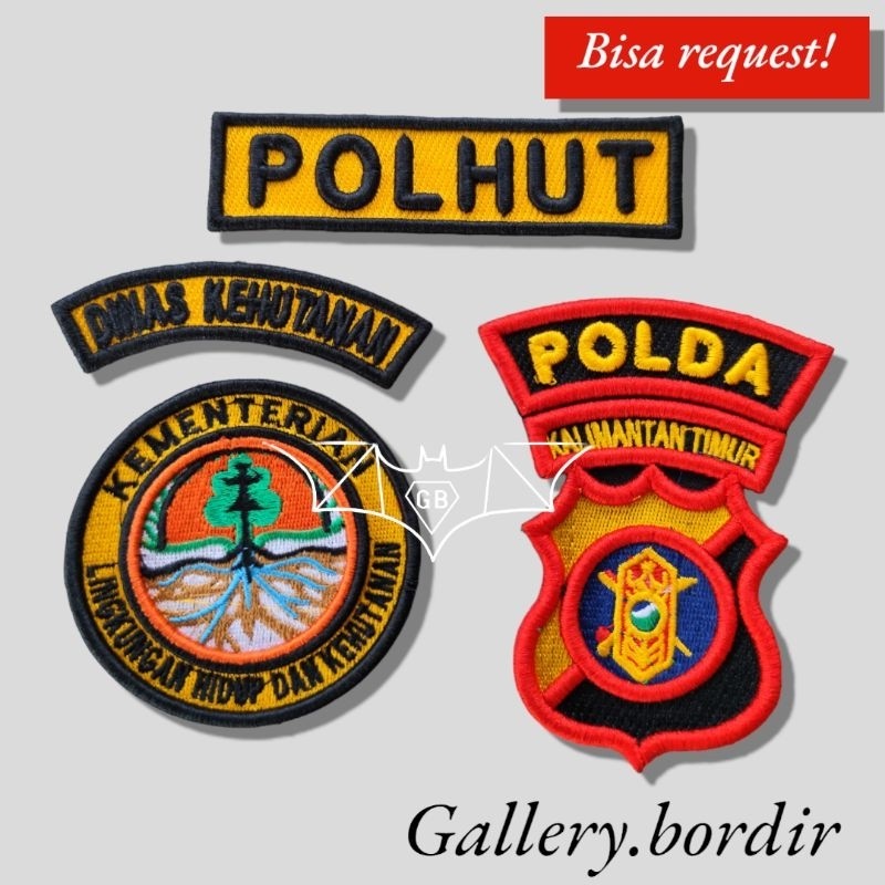Bordir bordir polhut timbul pdh | polisi hutan atribut