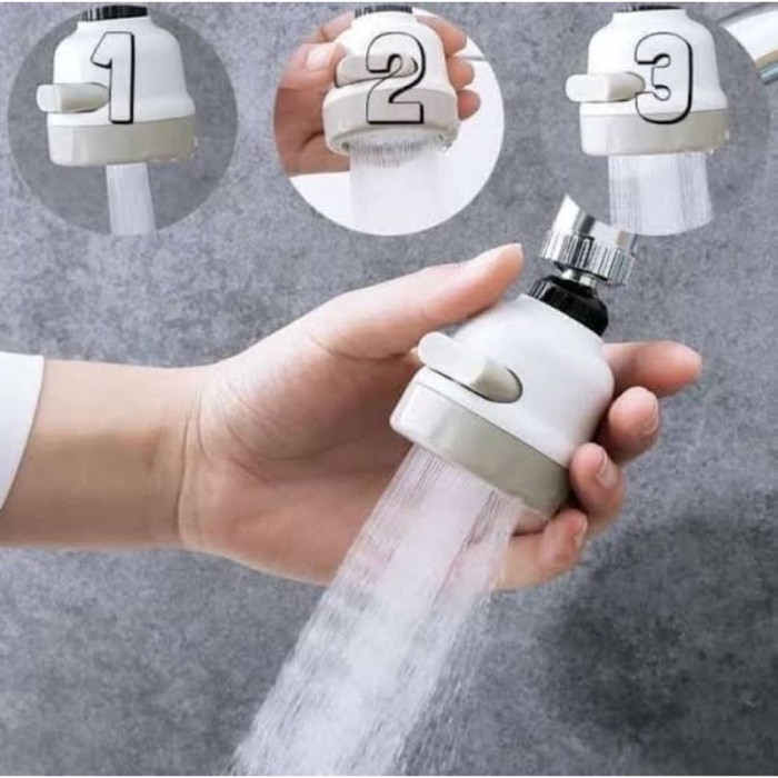 Filter Kepala Sambungan Kran Keran Air Wastafel Cuci Piring Bocor Netes Switch On Off Air Fleksibel Putar 3 Mode Spray Flexible Faucet Sprayer 360 derajat Nepel Sambungan Universal 22-24mm