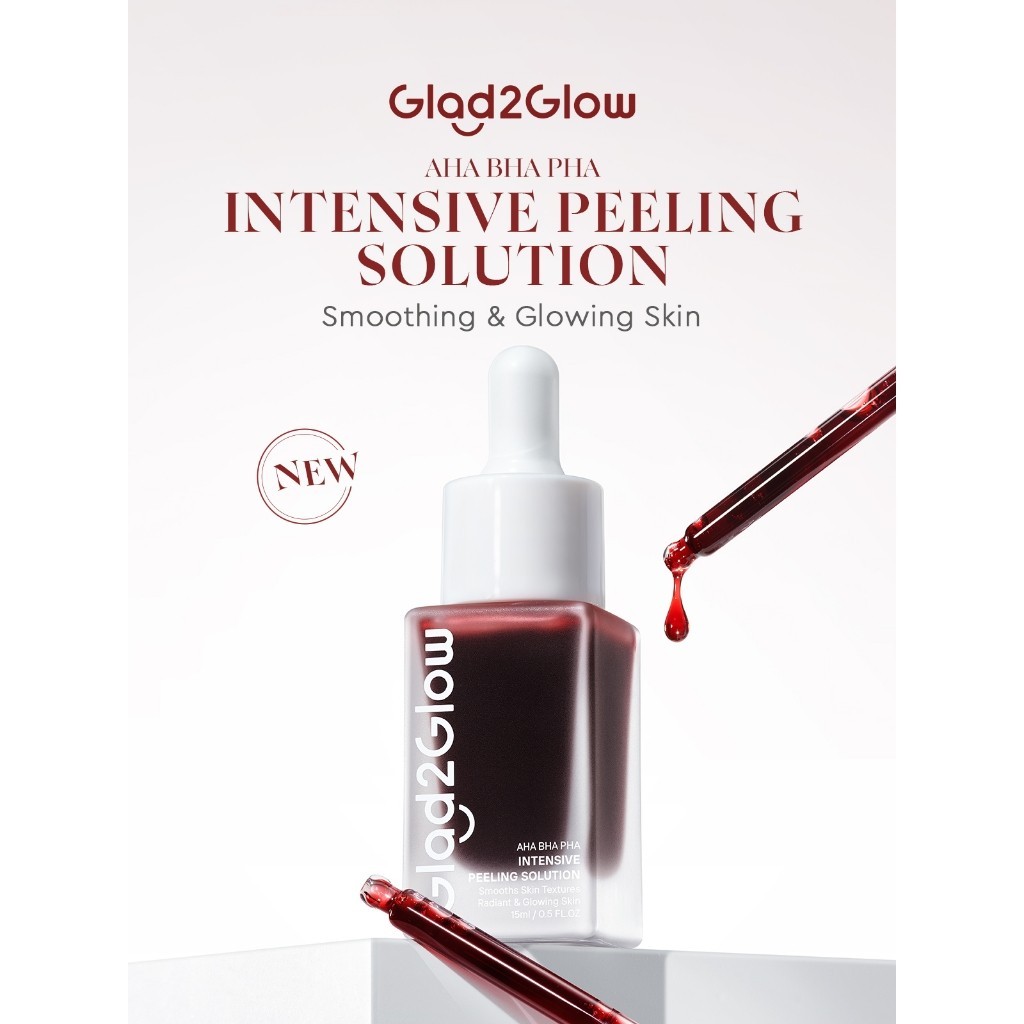Glad2Glow Peeling Solution 15mI AHA BHA PHA INTENSIVE Wajah Mencerahkan serum peeling membantu mence