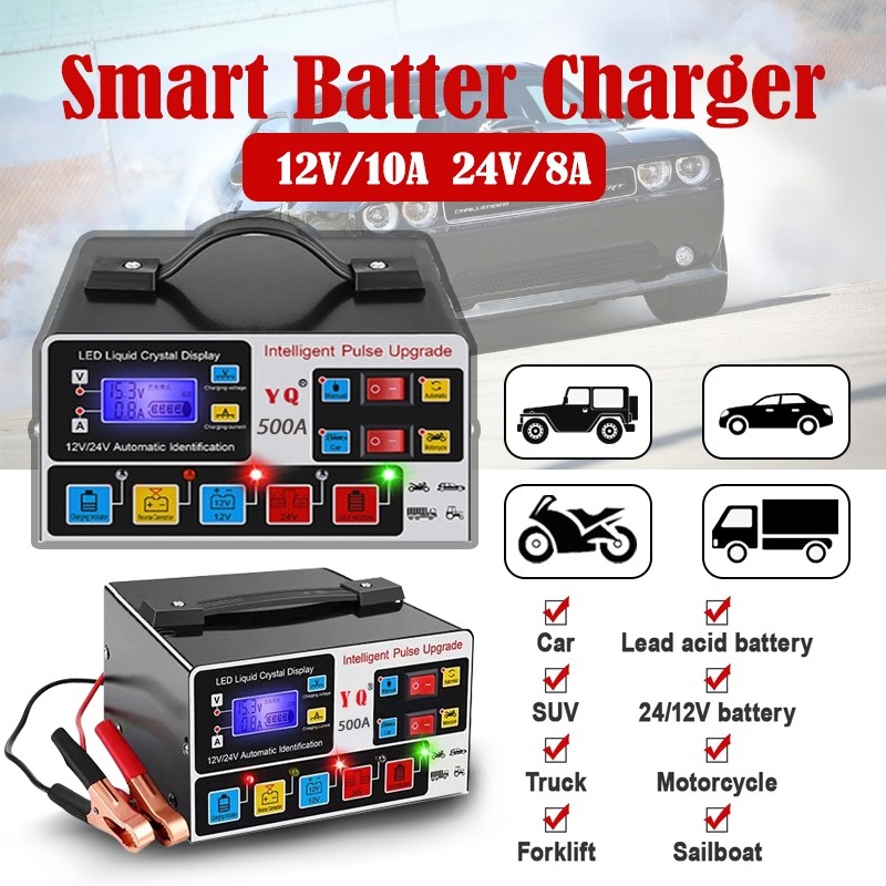 Charger Aki Otomatis Mobil Pengisi daya Charger Otomatis Aki Mobil Motor Kapal Truk